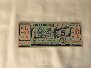Union University vs Southwestern Memphis Full Ticket Crump Stadium 1941 2