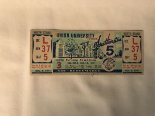 Union University vs Southwestern Memphis Full Ticket Crump Stadium 1941 3