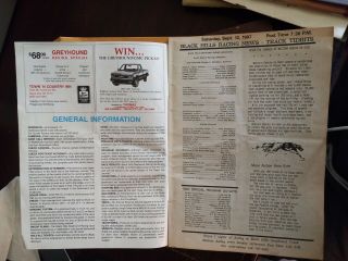 1987 Black Hills Greyhound Racing - Dog Racing Program - Sept 12,  1987 3
