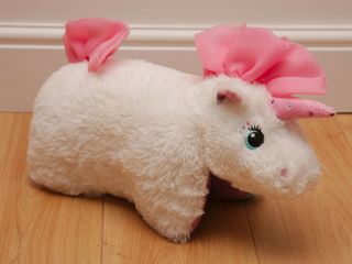 Pillow Pets Unicorn – White With Pink And Blue - Approx.  29 X 36cm