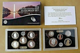 2018 United States Silver Proof Set / 10 Coins W/ Box / San Francisco