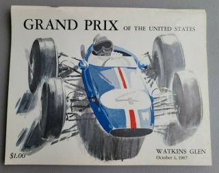 Oct 1,  1967 Grand Prix Of The United States Watkins Glen Ny Program Formula 1