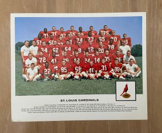 Vintage 1962 Nfl Tang St Louis Cardinals Football 8x10 Team Photo