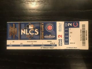 Chicago Cubs 2017 Nlcs Game 4 Season Ticket La Dodgers Wrigley Field