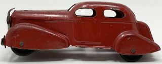 Vintage 1930 ' s Wyandotte Pressed Steel Red LaSalle Sedan and Camper Trailer Car 2