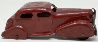 Vintage 1930 ' s Wyandotte Pressed Steel Red LaSalle Sedan and Camper Trailer Car 3