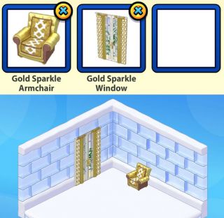 2017 Ganz Estore Gold Sparkle ?? Box 2 - Pc Webkinz Promo Items: Armchair & Window