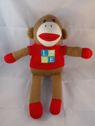 Dan Dee Sock Monkey Plush Knit Love 16 " Stuffed Animal Toy