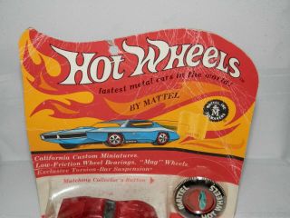 1968 Hot Wheels Redline CUSTOM CORVETTE IN.  Blister Pack 5