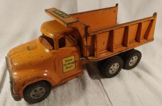 Tonka 1957 Orange State Hi - Way Dept Big Mike Dual Hydraulic Tandem Dump Truck
