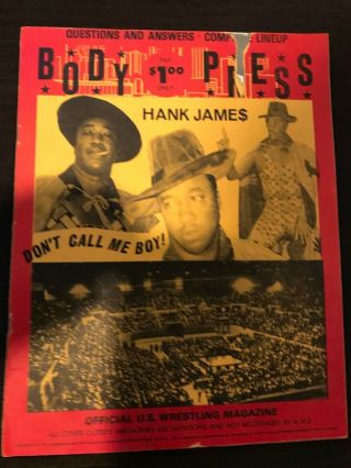 Aug 1974 Detroit Body Press Wrestling Program - - The Sheik,  Bobo Brazil,  More