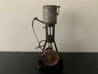 Antique Vintage Cast Iron Vertical Steam Engine Model