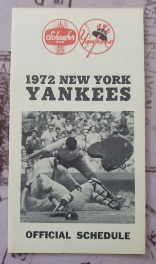 1972 N.  Y.  Yankees Official Schedule