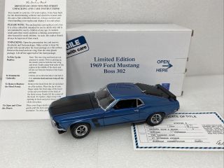 1/24 Danbury 1969 Ford Mustang Boss 302 Limited Blue Black Rare