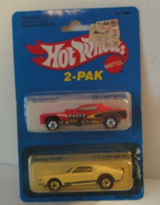 Hot Wheels 1981 Mustang Stocker And Top Eliminator On 2 Pak Card Vhtf