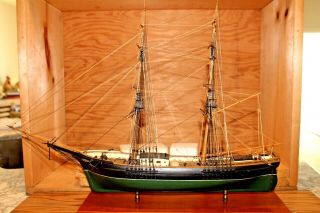Vtg.  Volante Wooden Sailing Boat Handmade Model 1950 