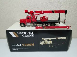 Peterbilt 357 National 1300h Boom Truck - Red - Twh 1:50 Scale 048 - 01037