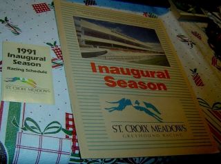 1992 St Croix Meadows Greyhound Racing,  Program & Schedule,  Vg Cond