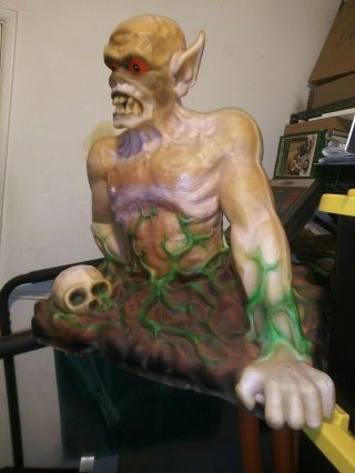 Vintage Horror Demon Life Size Bust Statue,  Halloween Prop,  Signed CESW 1995 2