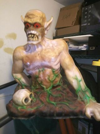 Vintage Horror Demon Life Size Bust Statue,  Halloween Prop,  Signed CESW 1995 3