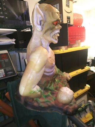 Vintage Horror Demon Life Size Bust Statue,  Halloween Prop,  Signed CESW 1995 5