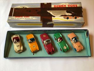Vintage 50s 60s Dinky Toys Sports Cars Gift Set 149 Box Mg Triumph Aston Martin