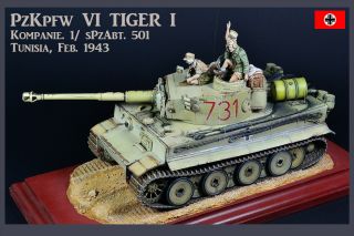 Pro - Built 1/35 Tiger I German Heavy Tank,  Tunisia 1943 Finished Model (in - Stock)