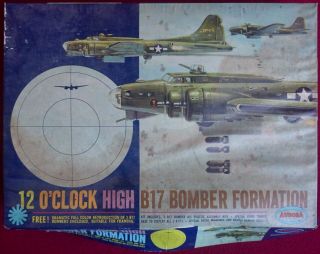 Vintage Aurora 12 O ' Clock High B - 17 Bomber Formation for restoration - cat 352 2