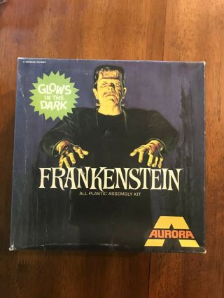 Aurora Vintage Frankenstein Glows In The Dark Model Kit 449 Mib