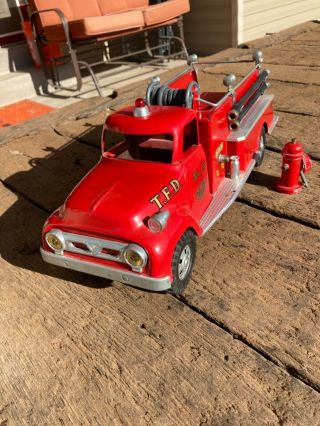 Tonka 1956 Fire Dept Pumper Truck,  Only Hoses Have Been Replaced