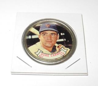 1964 Topps Baseball Coin Pin 81 Duke Carmel York Mets Near