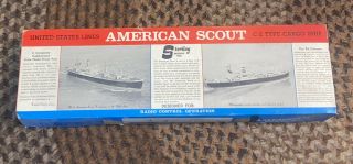 Vtg.  Sterling Models American Scout C - 2 Type Cargo Ship - Wood Model Kit
