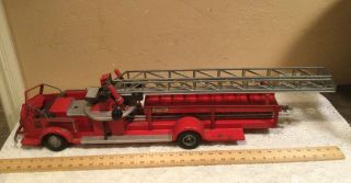 Vintage Doepke Model Toys Large Pressed Steel Rossmoyne Aerial Ladder Fire Truck