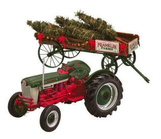 2004 Franklin 1/12 1953 Ford Jubilee Christmas Tractor,  Wagon & Accessories