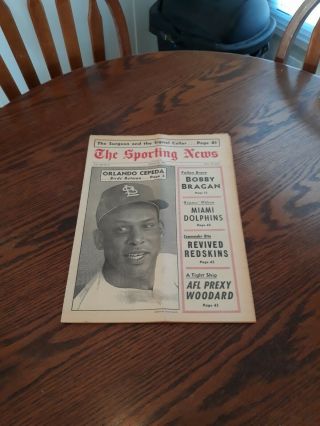 August 20,  1966 - The Sporting News - Orlando Cepeda Of The St.  Louis Cardinals