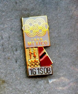 1968 Mexico Noc Norway Olympic Games Pin Enamel Logo