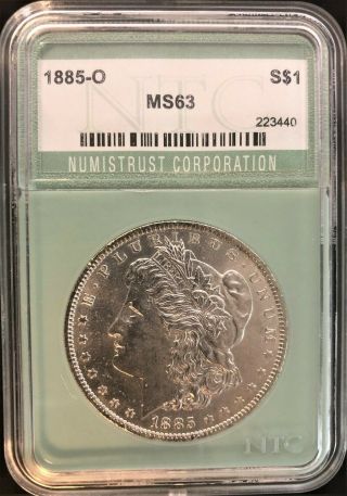 1885 O S$1 Morgan Silver Dollar In State