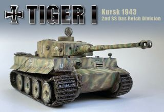 Pro Built German Tiger I Tank Ss Das Reich Kursk 1/35 Scale Model - Ww Ii Panzer