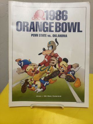 1986 Orange Bowl Program Penn State Vs Oklahoma