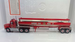 Franklin 1/43 Scale Mack Tractor Trailer “fire Fighting Hose Co.  3 Version”