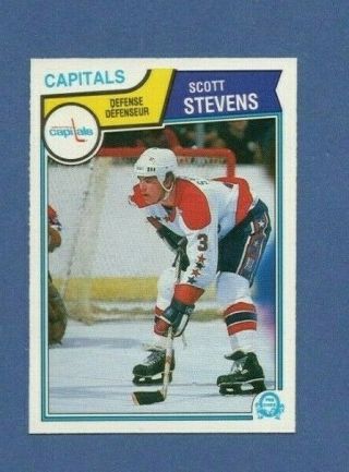 1983 - 84 Opc (o - Pee - Chee) Nhl Hockey: 376 Scott Stevens Rc,  Washington Capitals