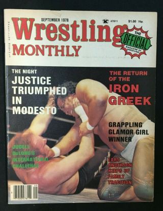 Wrestling Monthly September 1978 Return Of The Iron Greek Cover