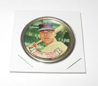 1964 Topps Baseball Coin Pin 89 Ron Hunt York Mets Near