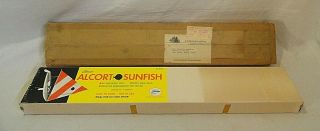 Wow 1960`s Dumas Alcort Sunfish Mahogany & Balsa Wood Sailboat Model Kit