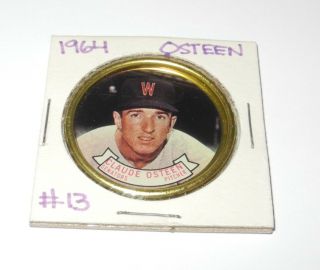 1964 Topps Baseball Coin Pin 13 Claude Osteen Washington Senators Near
