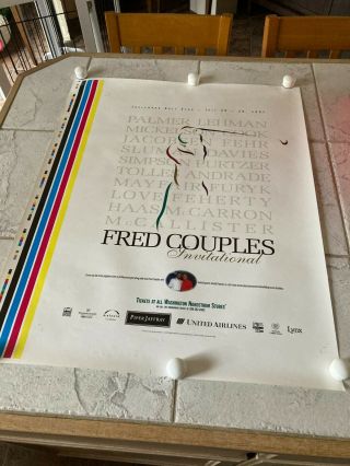 1997 Fred Couples Invitational Pga Golf Tournament Poster 23x29 Arnold Palmer