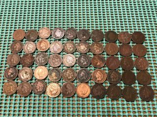 Complete Roll Of 50 1890 Indian Head Pennies
