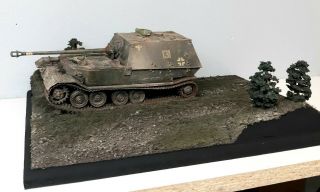 1:35 Scale Built Armor Model Display Base Diorama 10 " X14 " Wwii German Wreck Tank