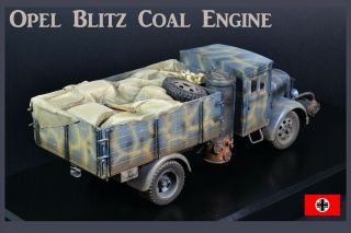 Pro - Built 1/35 Opel Blitz Coal Engine German Ww2 Truck Finished Model (in - Stock)