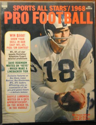 1968 Sports All Stars Pro Football - Los Angeles Rams Roman Gabriel